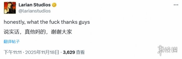 《博德之门3》经两年依然荣获TGA提名，官方反应令人忍俊不禁！ 
