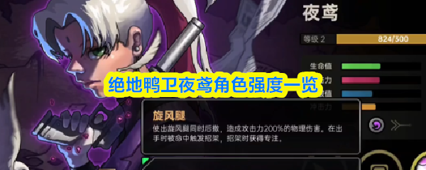 绝地鸭卫中夜鸢角色的战斗能力全面解析