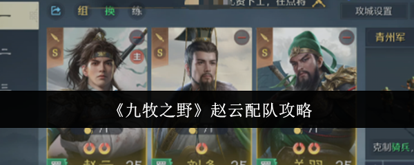 《九牧之野》中赵云的最佳阵容搭配方案解析