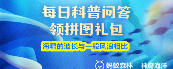 海啸的波长相比于普通风浪显著更长，具有极其庞大的尺度。


