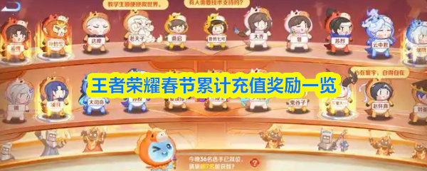 王者荣耀春节期间的累计充值奖励详细介绍
